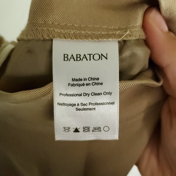 Aritzia Babaton Cohen Japanese Crepe Dress Pants Women's Size 10 Beige Khaki - Picture 8 of 14